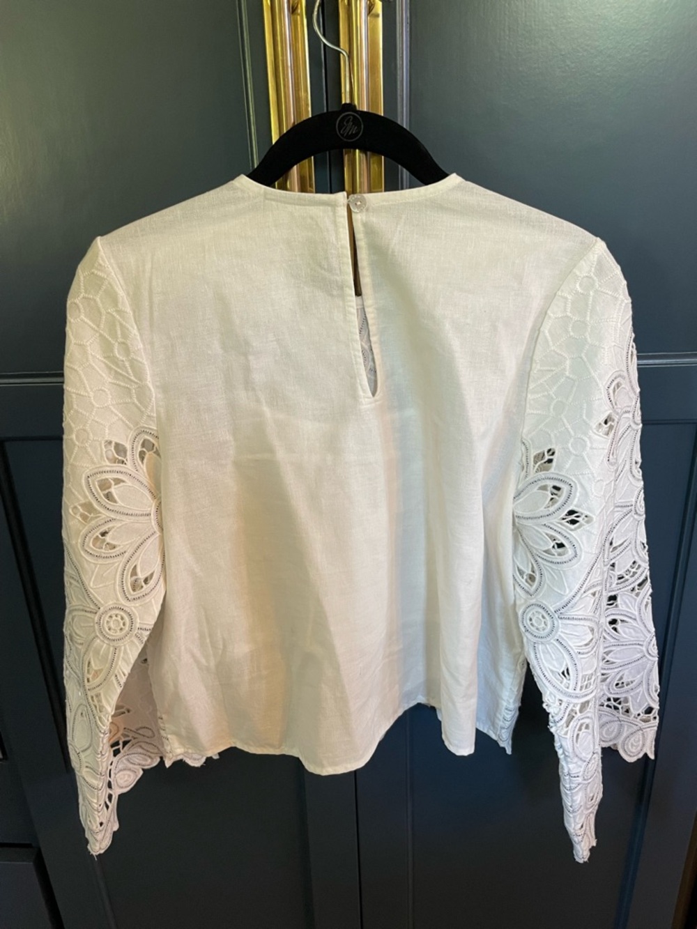 FARM RIO Ivory Richilieu Embroidered Blouse NWT Size S - Picture 7 of 9